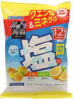 オリヒロ　ぷるんと蒟蒻ゼリーパウチ 塩うめ＋塩レモン